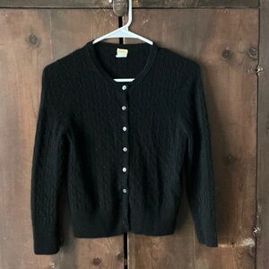 J. Crew Black Cable Knit Cardigan